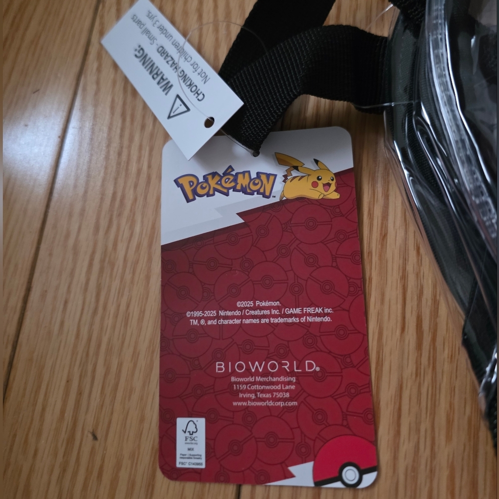 Pokemon Clear Backpack with Removable Pouch Plus Bonus Trading Card Fun Pack - Picture 15 of 15